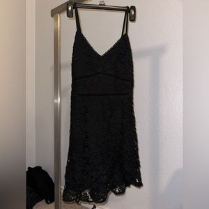 Abercrombie & Fitch Black lace mini dress with small slit